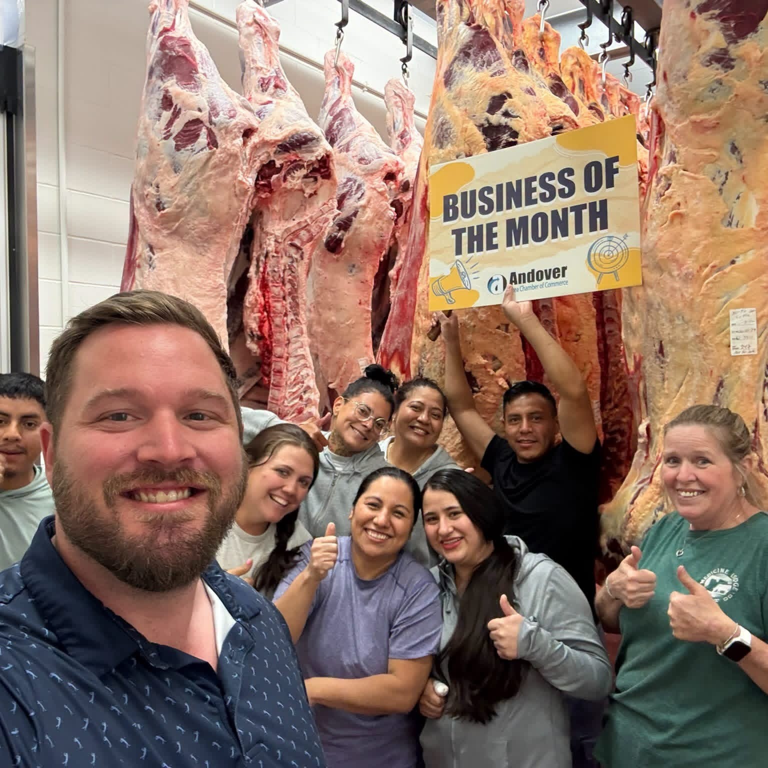 Michael and the Medicine Lodge Meat Co. team named Andover Area Chamber Business of the Month